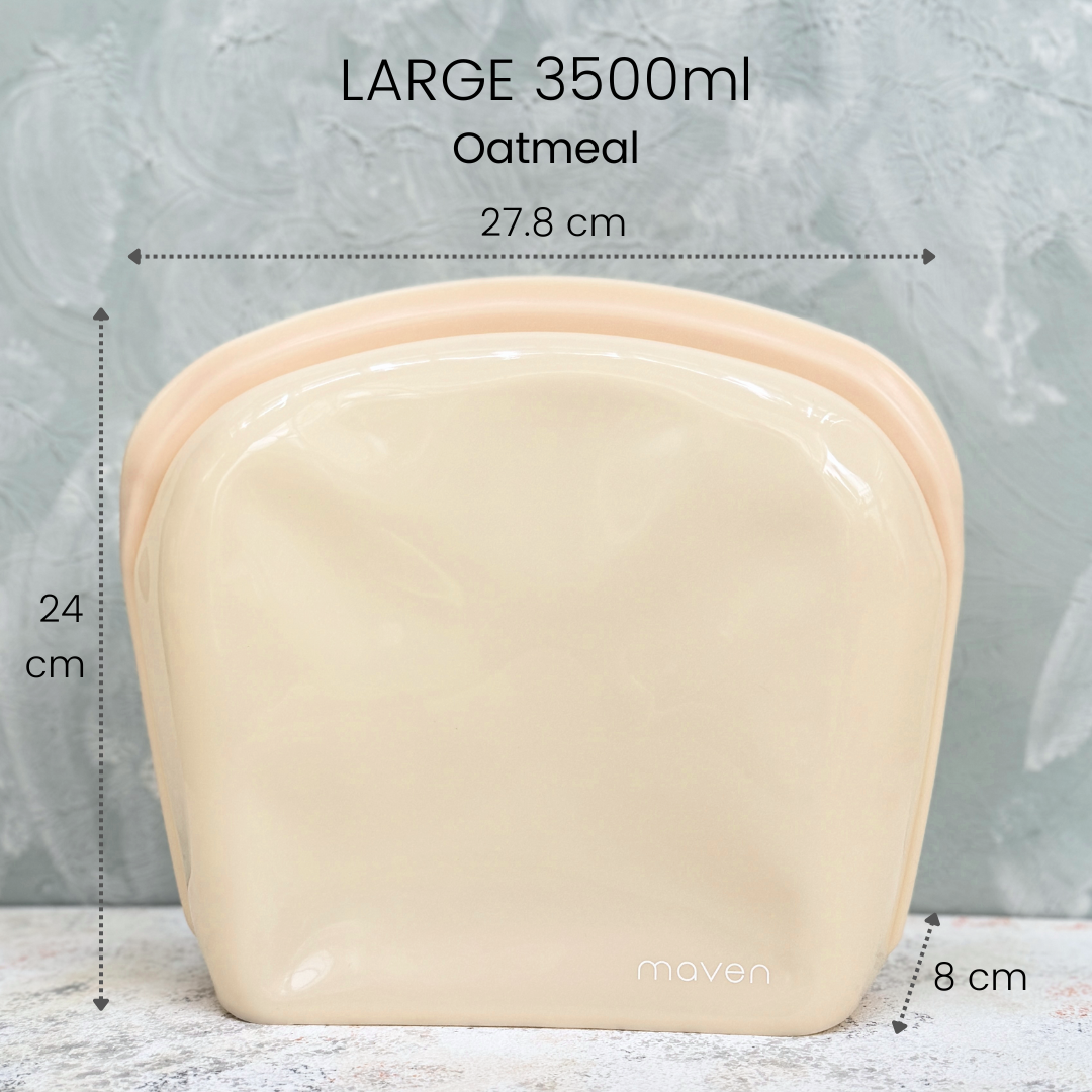 MAVEN LARGE 3500ML Silicone Bag/ Pouch FoodSafe & Leakproof
