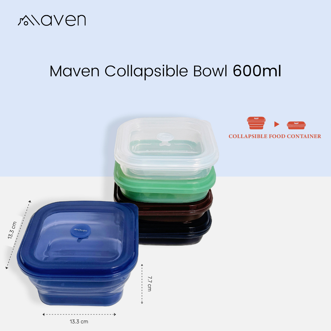 Maven Collapsible Bowl 600ML - 100% Food Grade Platinum Silicone