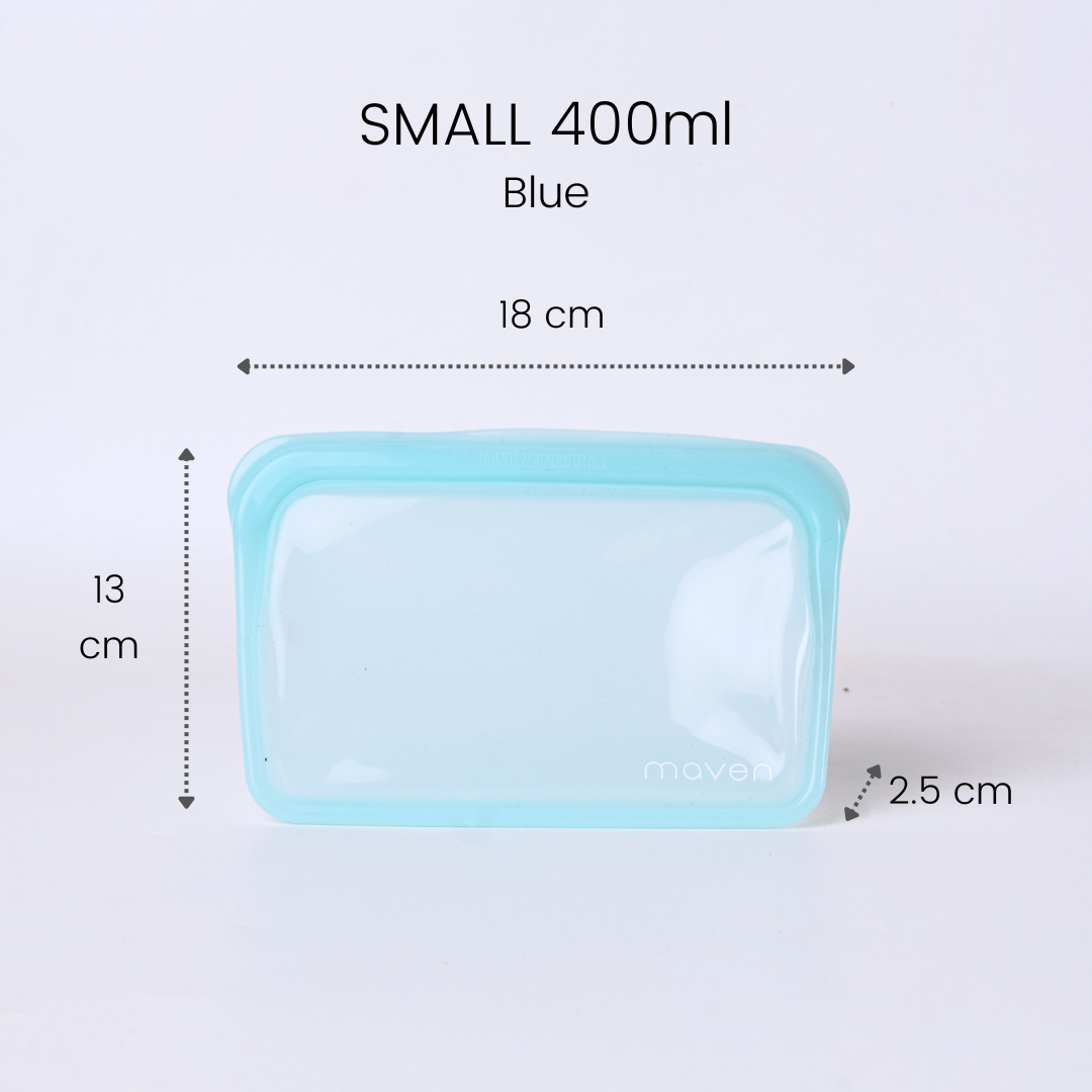 MAVEN SMALL (400ML) Silicone Bag/Pouch/Ziplock Food Safe & Leakproof
