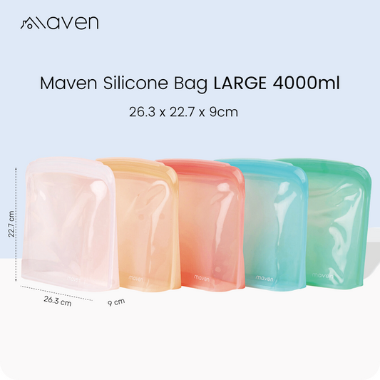 MAVEN STANDING LARGE (4000ML) Silicone Bag/Pouch Food Safe & Leakproof