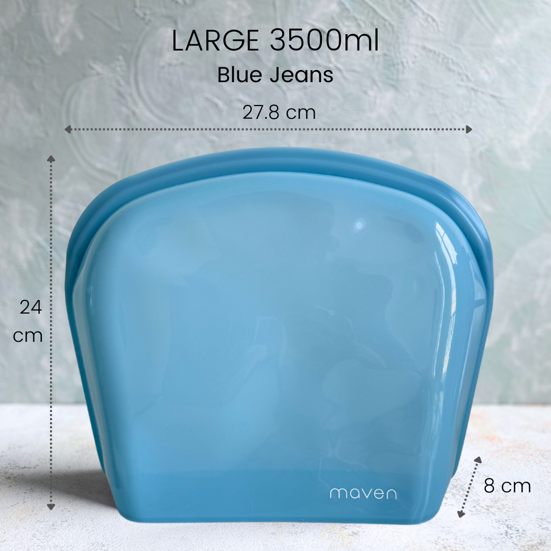 MAVEN LARGE 3500ML Silicone Bag/ Pouch FoodSafe & Leakproof